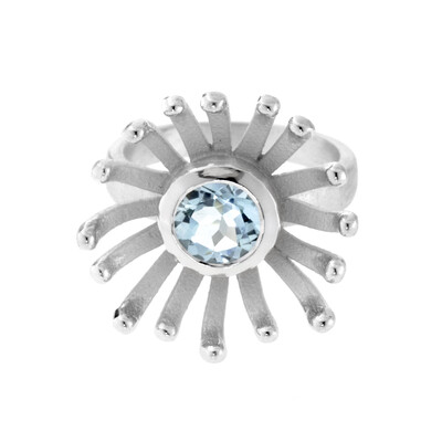 Bague en argent et Topaze bleu ciel