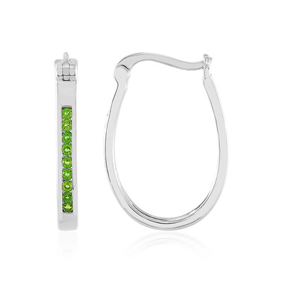 Boucles d'oreilles en argent et Diopside de Russie