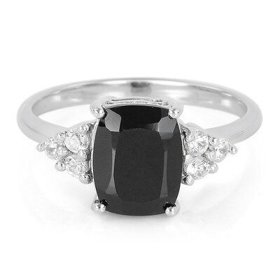 Bague en argent et Spinelle noir