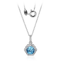 Collier en argent et Topaze bleu Suisse