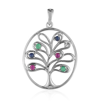 Pendentif en argent et Saphir bleu