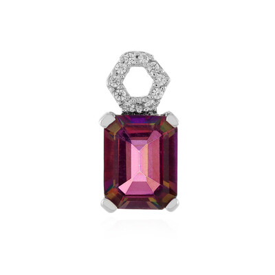 Pendentif en argent et Topaze mystique pourpre