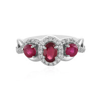 Bague en argent et Rubis de Madagascar