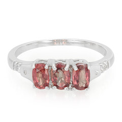 Bague en argent et Rubis rouge du soir