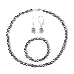 Parure en argent et Hématite argentée