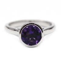 Bague en argent et Améthyste de Zambie