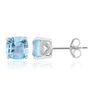 Boucles d'oreilles en argent et Topaze bleu ciel