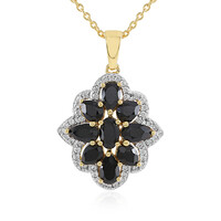 Collier en argent et Spinelle noir