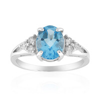 Bague en argent et Topaze bleu Suisse