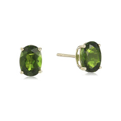 Boucles d'oreilles en or et Diopside de Russie