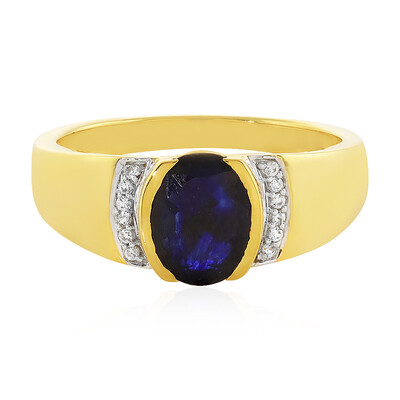 Bague en argent et Saphir bleu de Madagascar