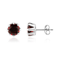 Boucles d'oreilles en argent et Grenat du Mozambique