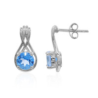 Boucles d'oreilles en argent et Topaze Bleue Indigo