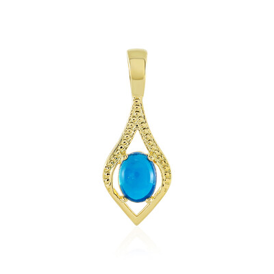 Pendentif en argent et Opale bleue d'Éthiopie