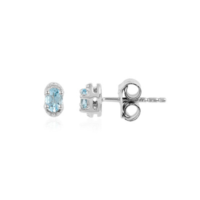 Boucles d'oreilles en argent et Topaze bleu ciel
