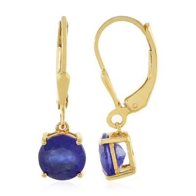 Boucles d'oreilles en argent et Saphir bleu de Madagascar