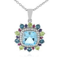 Collier en argent et Topaze bleu ciel