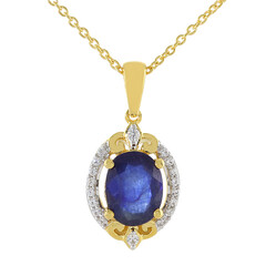 Collier en argent et Saphir bleu de Madagascar