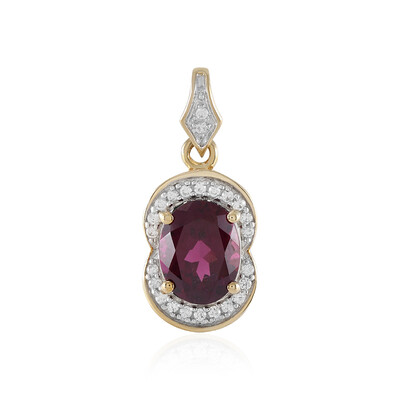 Pendentif en or et Grenat magenta