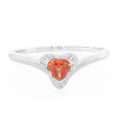 Bague en argent et Saphir Padparadscha