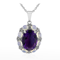 Collier en argent et Améthyste de Zambie