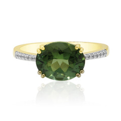 Bague en or et Apatite verte (Tenner Diniz)
