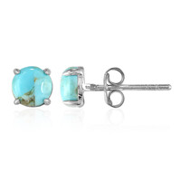 Boucles d'oreilles en argent et Turquoise bleue de Mohavie