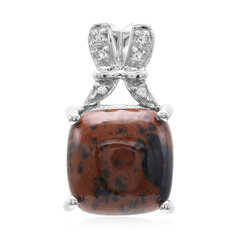 Pendentif en argent et Obsidienne acajou
