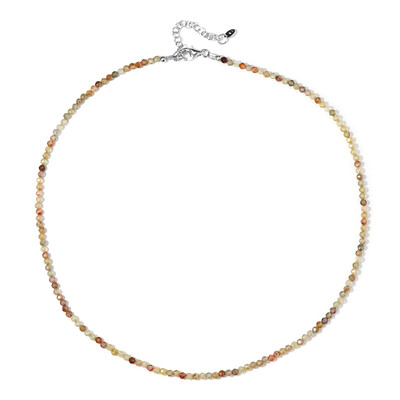 Collier en argent et Zircon jaune canari