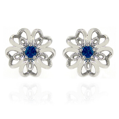 Boucles d'oreilles en argent et Apatite bleu néon
