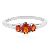Bague en argent et Rubis rouge du soir
