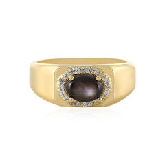 Bague en argent et Saphir étoilé noir