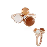 Bague en argent et Pierre de lune chocolat (KM by Juwelo)