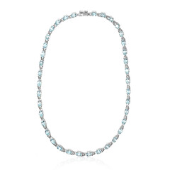 Collier en argent et Topaze bleu ciel