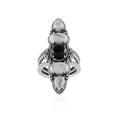 Bague en argent et Howlite (Desert Chic)