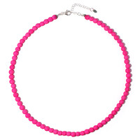 Collier en argent et Lave rose