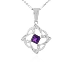 Collier en argent et Améthyste de Zambie