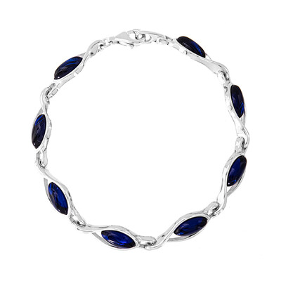 Bracelet en argent et Ambre bleue de Colombie (dagen)
