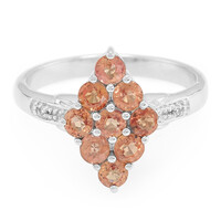 Bague en argent et Rubis rouge du soir