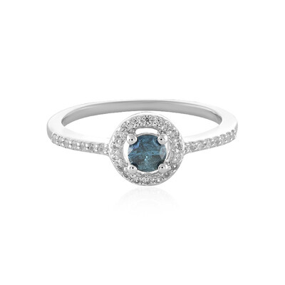 Bague en argent et Diamant bleu I3