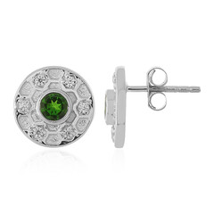 Boucles d'oreilles en argent et Diopside de Russie