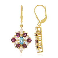 Boucles d'oreilles en argent et Topaze bleu Suisse