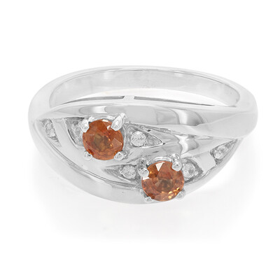 Bague en argent et Saphir orange