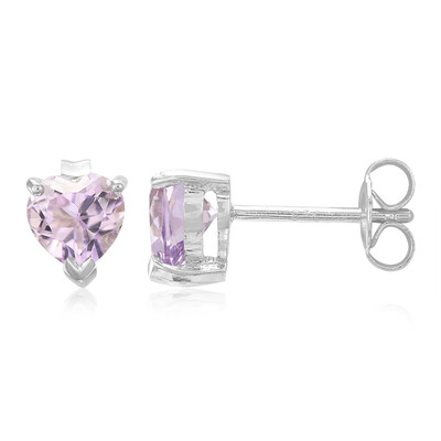 Boucles d'oreilles en argent et Améthyste Rose de France