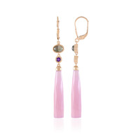 Boucles d'oreilles en argent et Calcédoine lavande (KM by Juwelo)
