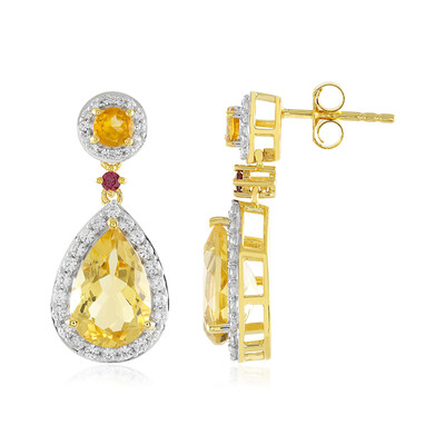 Boucles d'oreilles en argent et Citrine