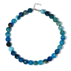 Collier en argent et Agate bleue