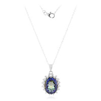 Collier en argent et Quartz mystique bleu