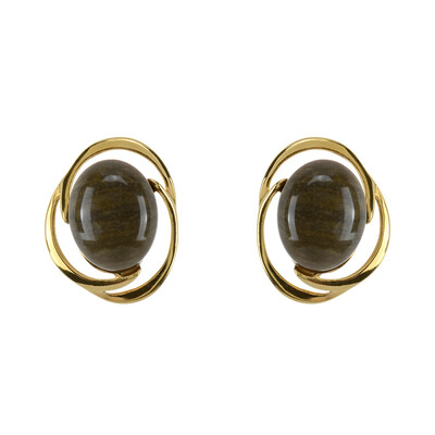 Boucles d'oreilles en argent et Bois fossilisé (dagen)
