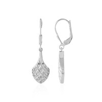 Boucles d'oreilles en argent et Diamant I4 (J)